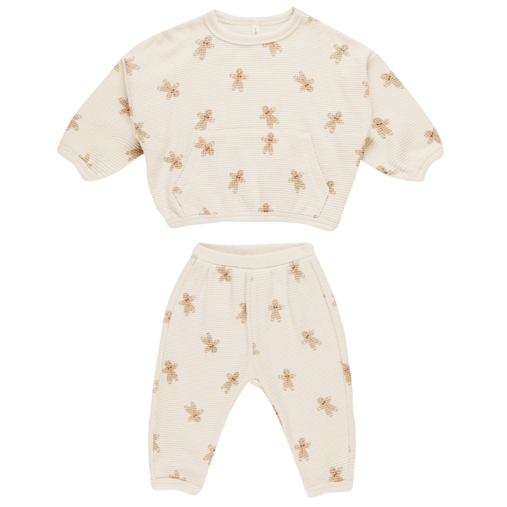 Quincy Mae - Waffle Slouch Set Gingerbread (12-18mo)