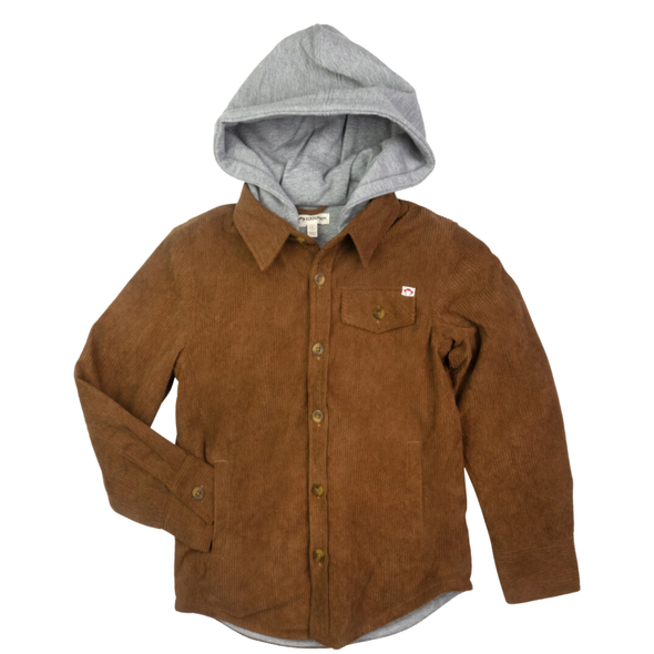 Appaman - Boys Glen Hooded Shirt Jacket in Sierra Corduroy