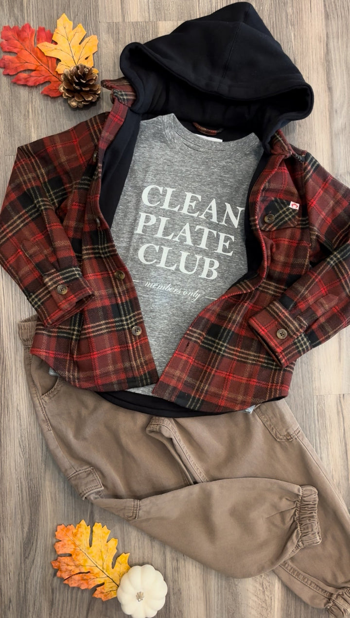 SILAS - Clean Plate Club Kids T-Shirt in Heather Grey
