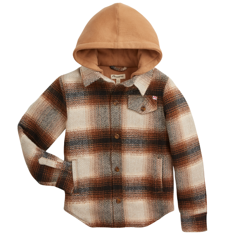 Appaman - Boys Glen Hooded Shirt Jacket in Lumber Plaid