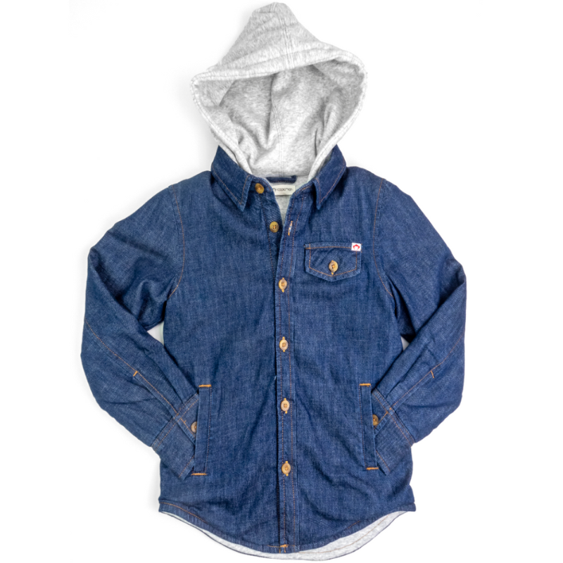 Appaman Glen Hooded blue denim jacket