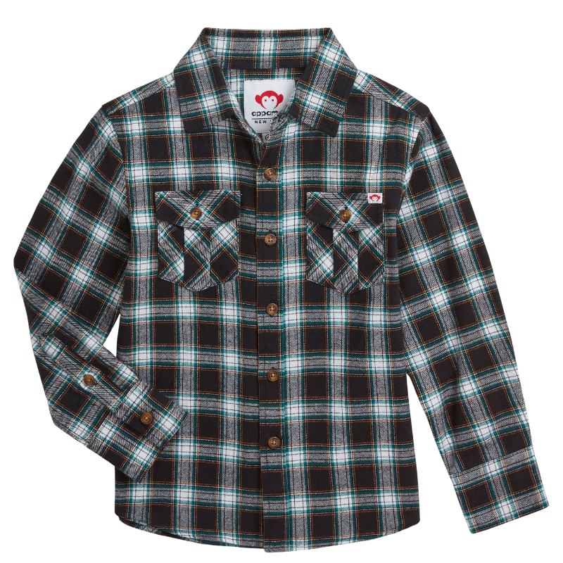 Appaman flannel black umber check