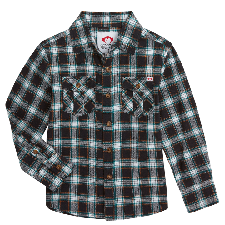 Appaman flannel black umber check