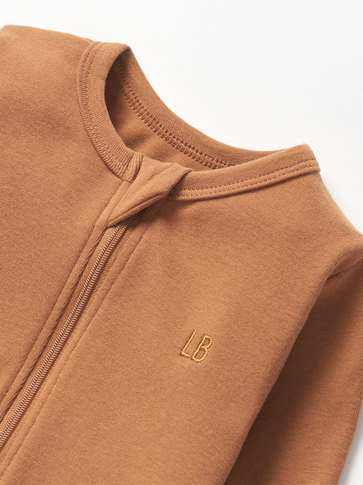 Little Bipsy - 2-Way Zip Romper in Chestnut