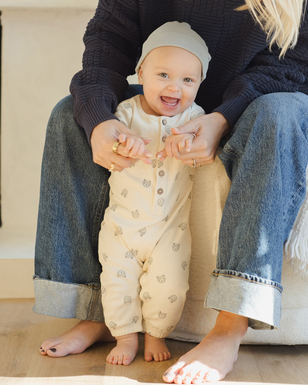 Baby bears cream jumpsuit Quincy Mae