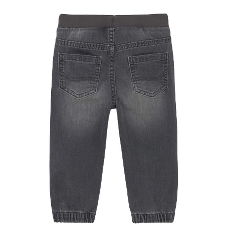 Baby boy soft black jogger jeans back
