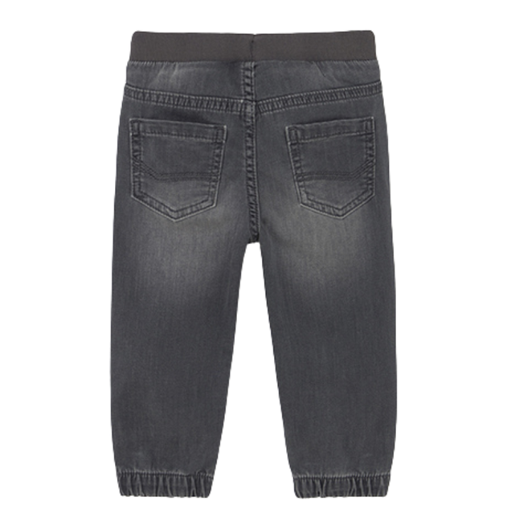 Baby boy soft black jogger jeans back