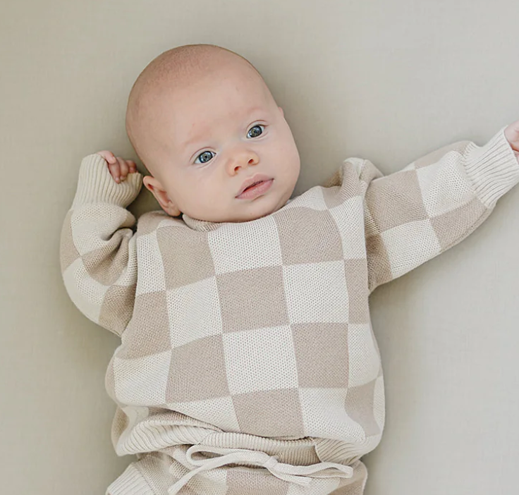 Baby tan checkered sweater