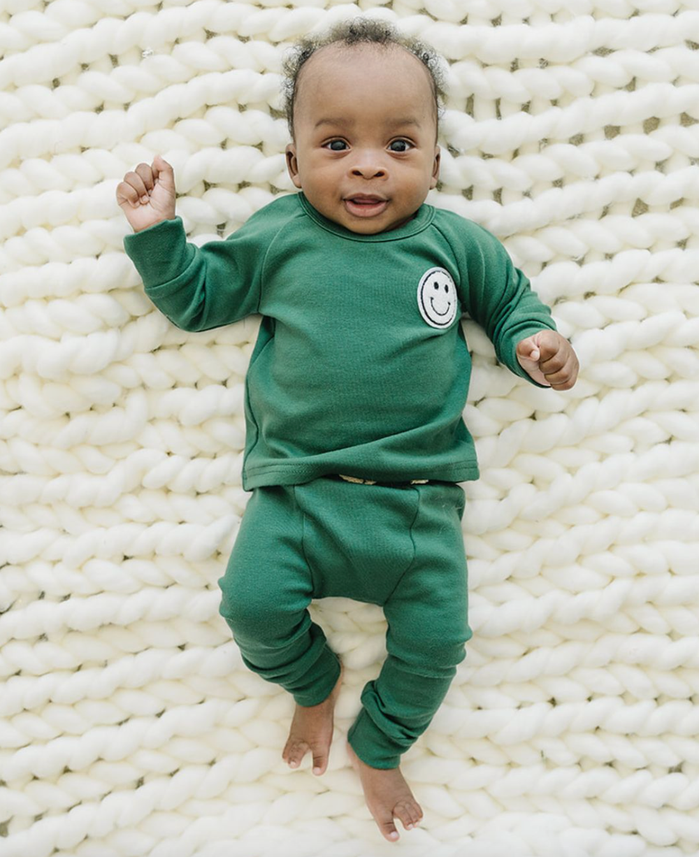 Baby two piece set in green