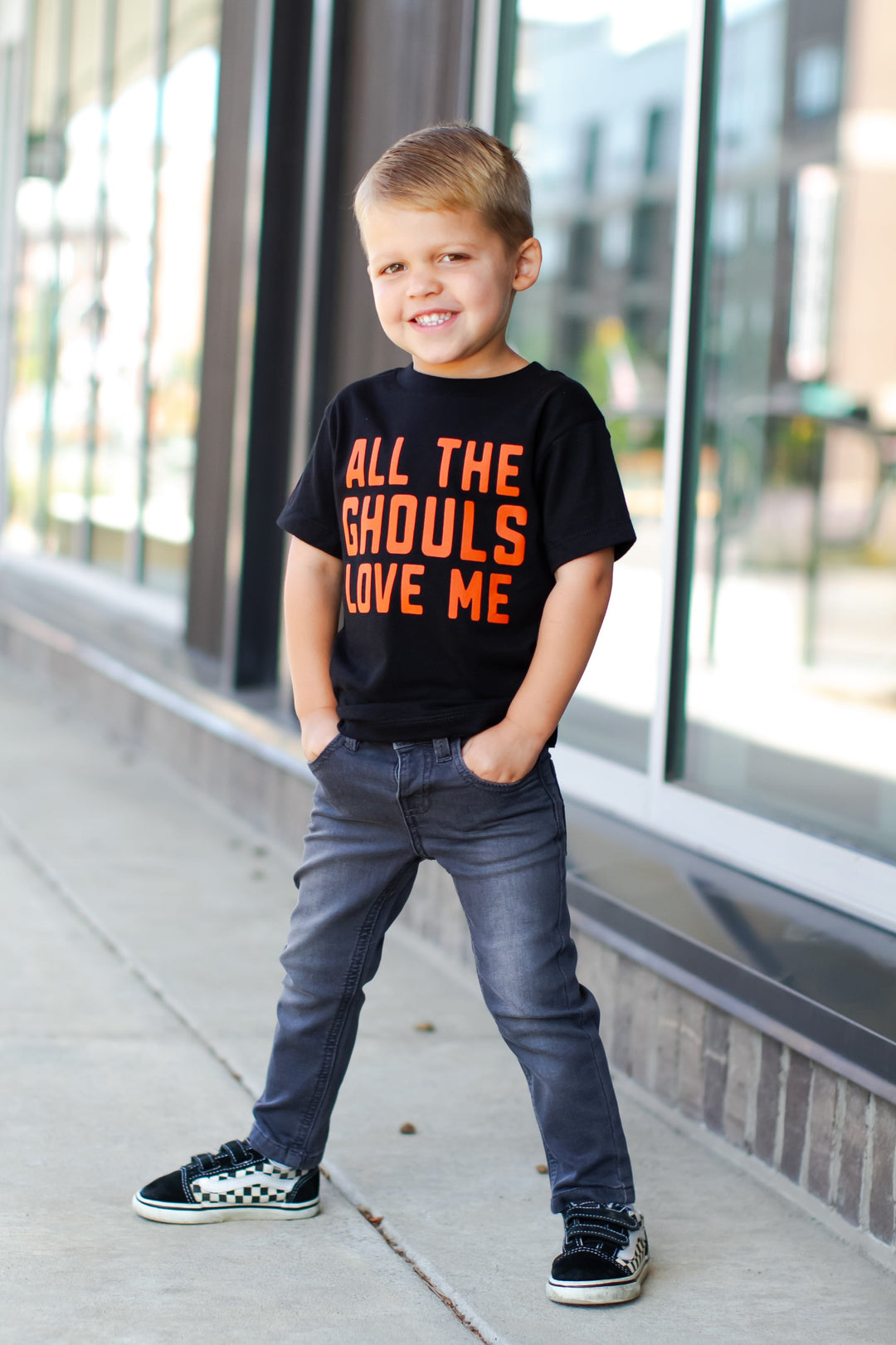 Black All the Ghouls Love me boys tee 