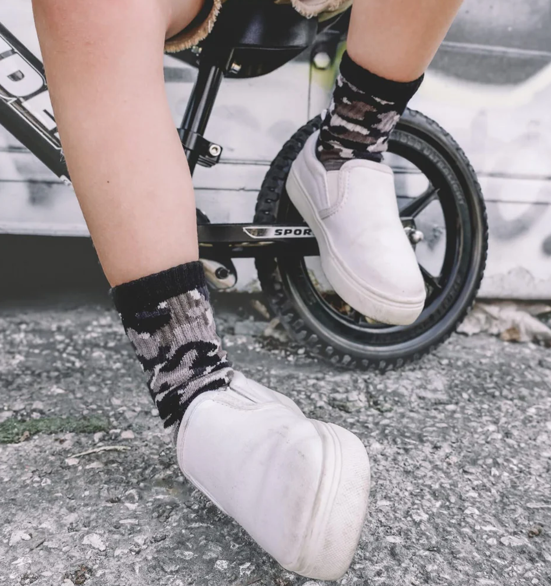 Black white grey camo socks