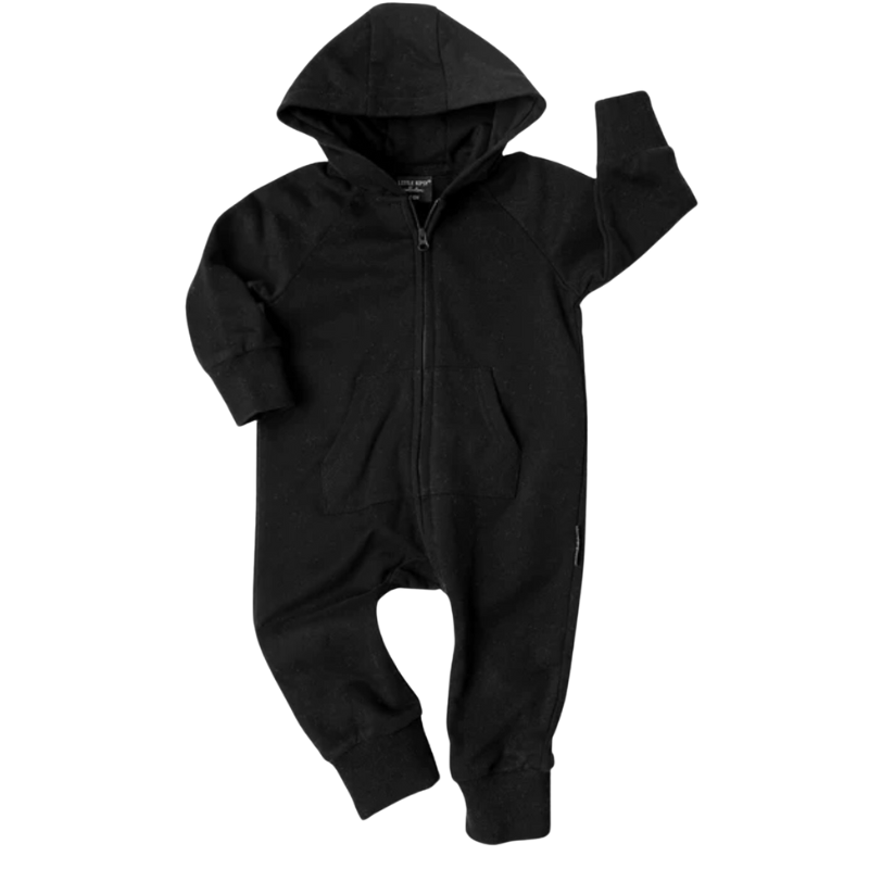 Little Bipsy - Hoodie Zip Romper in Black