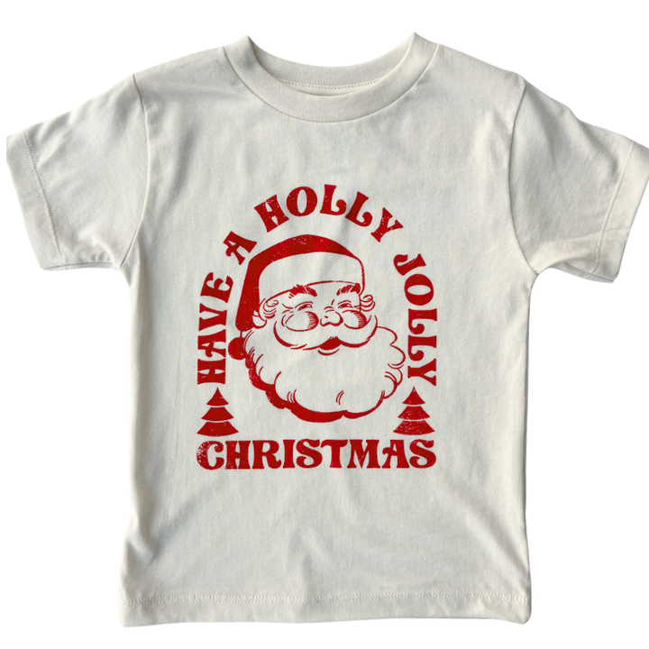 Roman & Leo - Holly Jolly Christmas Tee in Natural (2T and 3T)