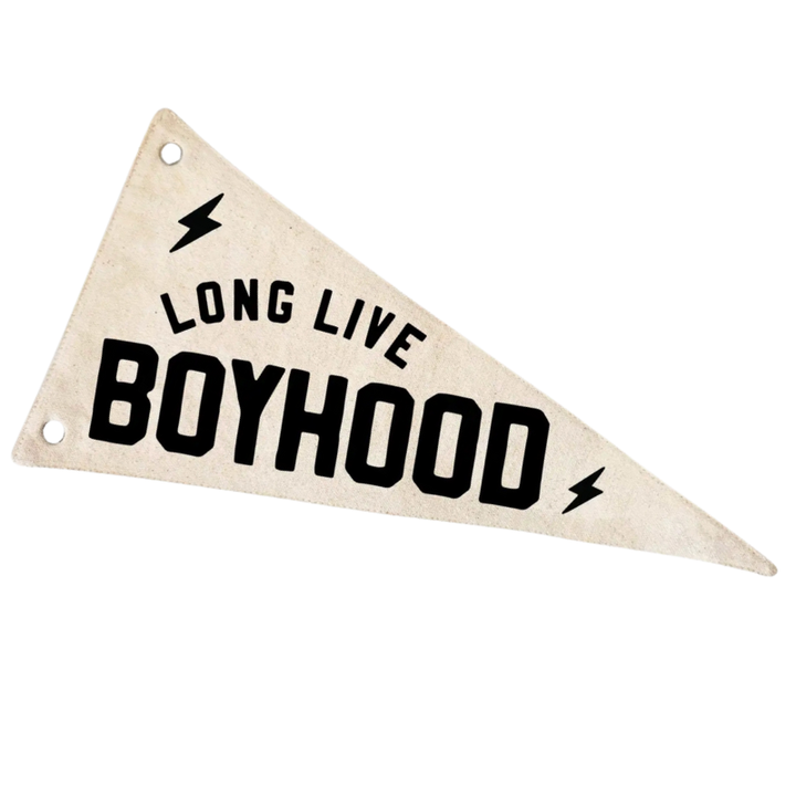 Cherrypick - Long Live Boyhood Canvas Pennant Flag - 7.5"x15"