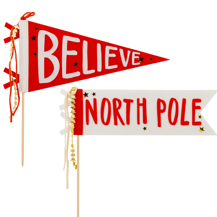 Believe/North Pole Felt Pennant Set - 14.5"