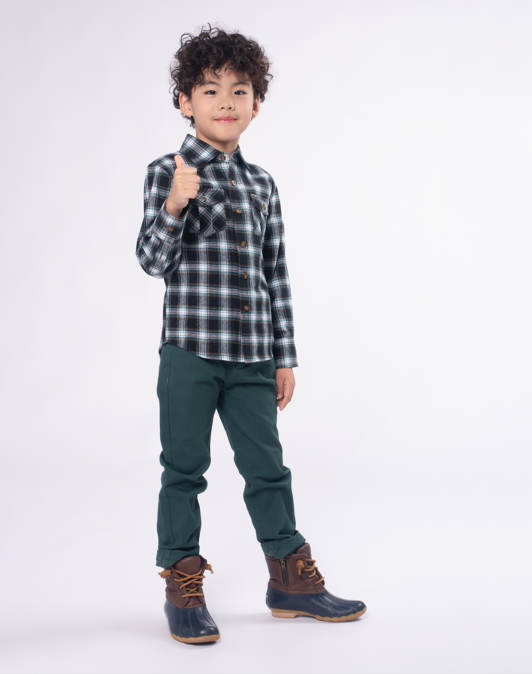 Boys Appaman black check flannel