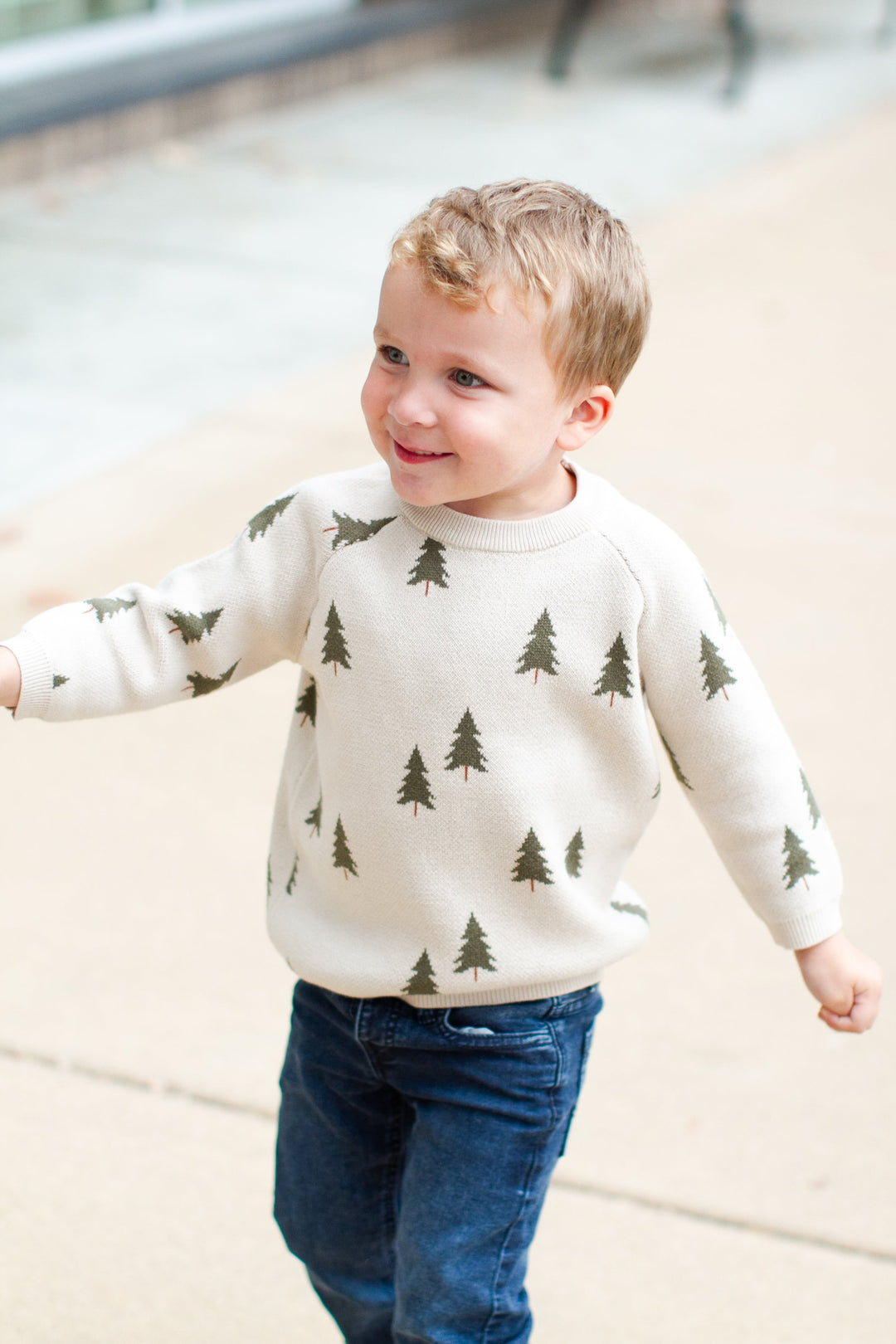 Boys Christmas tree pine sweater