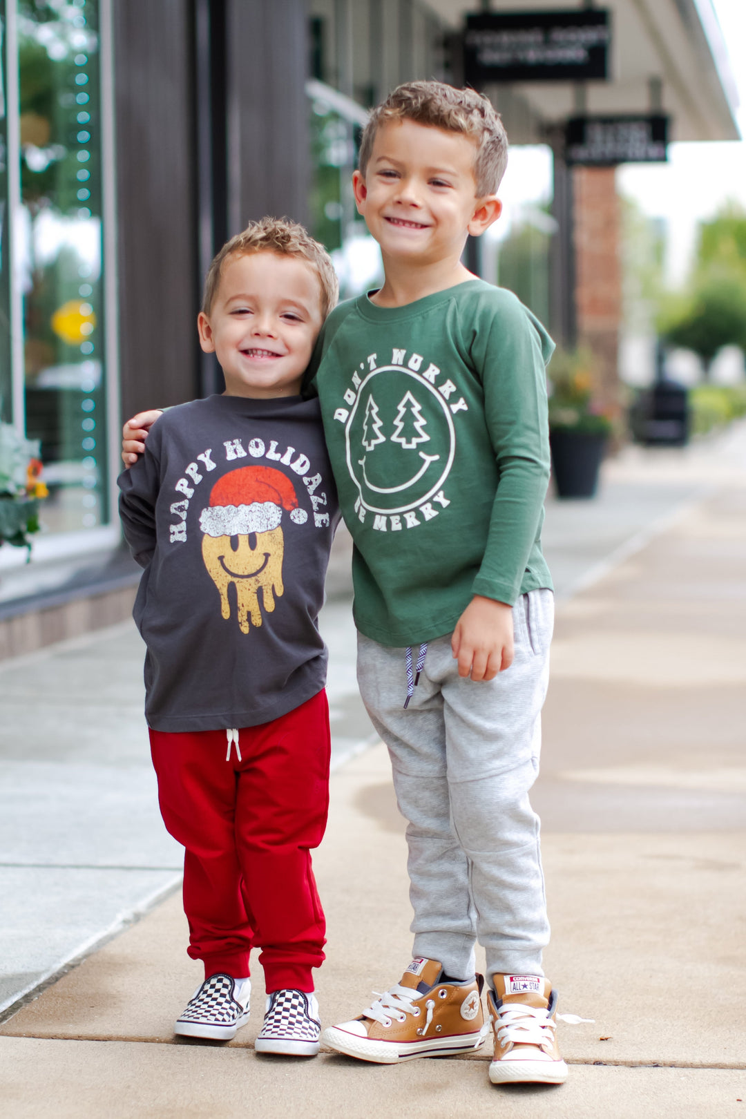 Boys Don't Worry Be Merry boys Christmas shirt