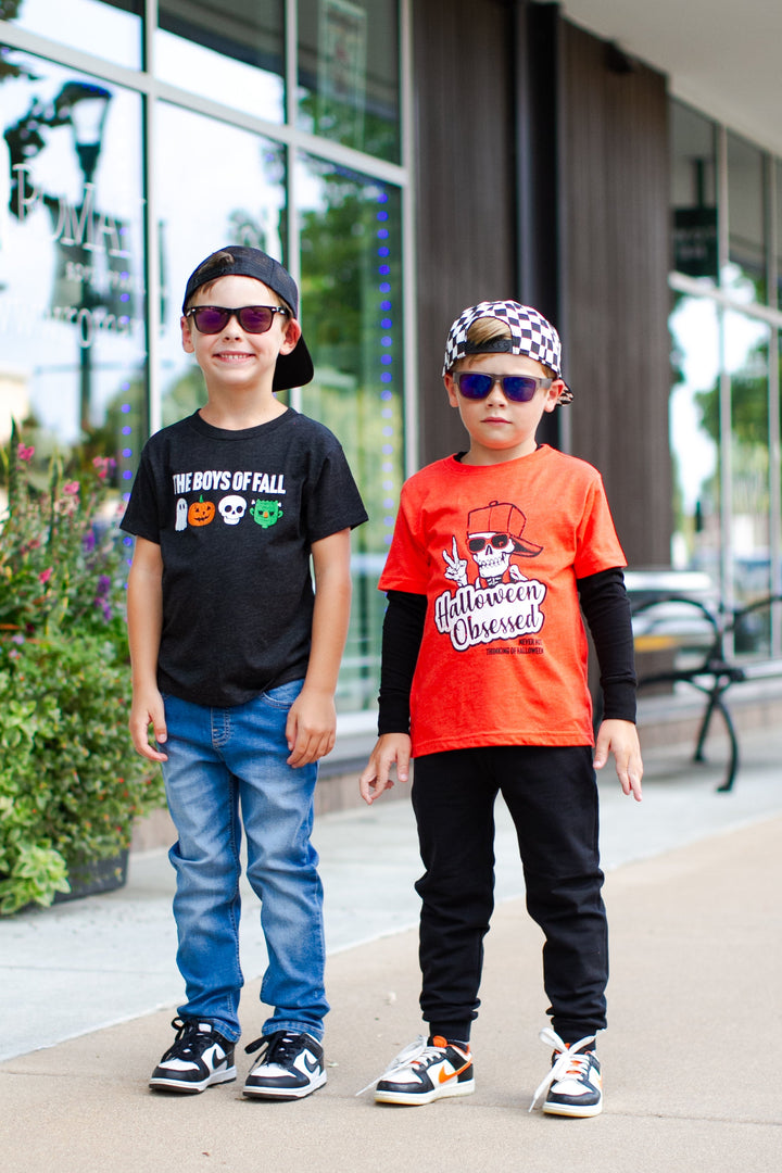  Boys Halloween obsessed tees