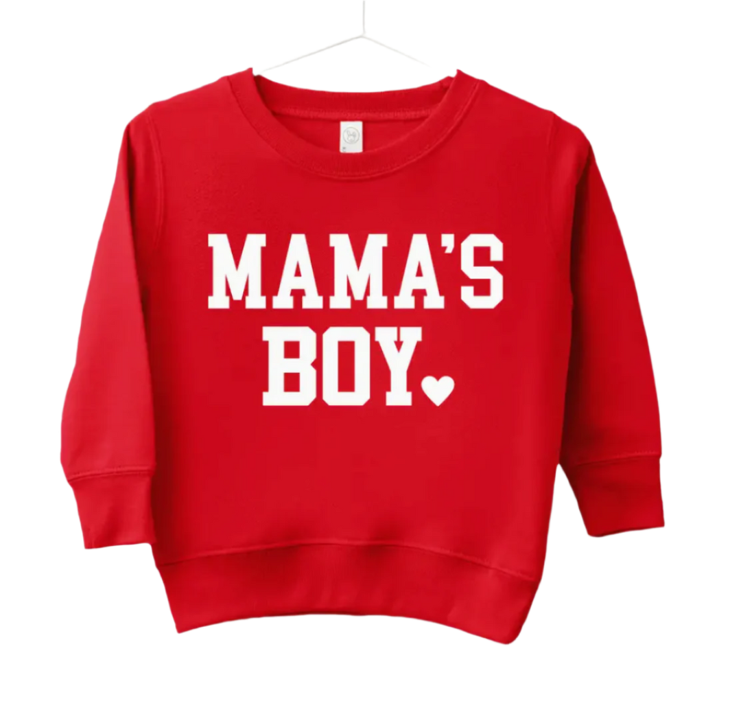 Boys Mama's Boy sweatshirt red