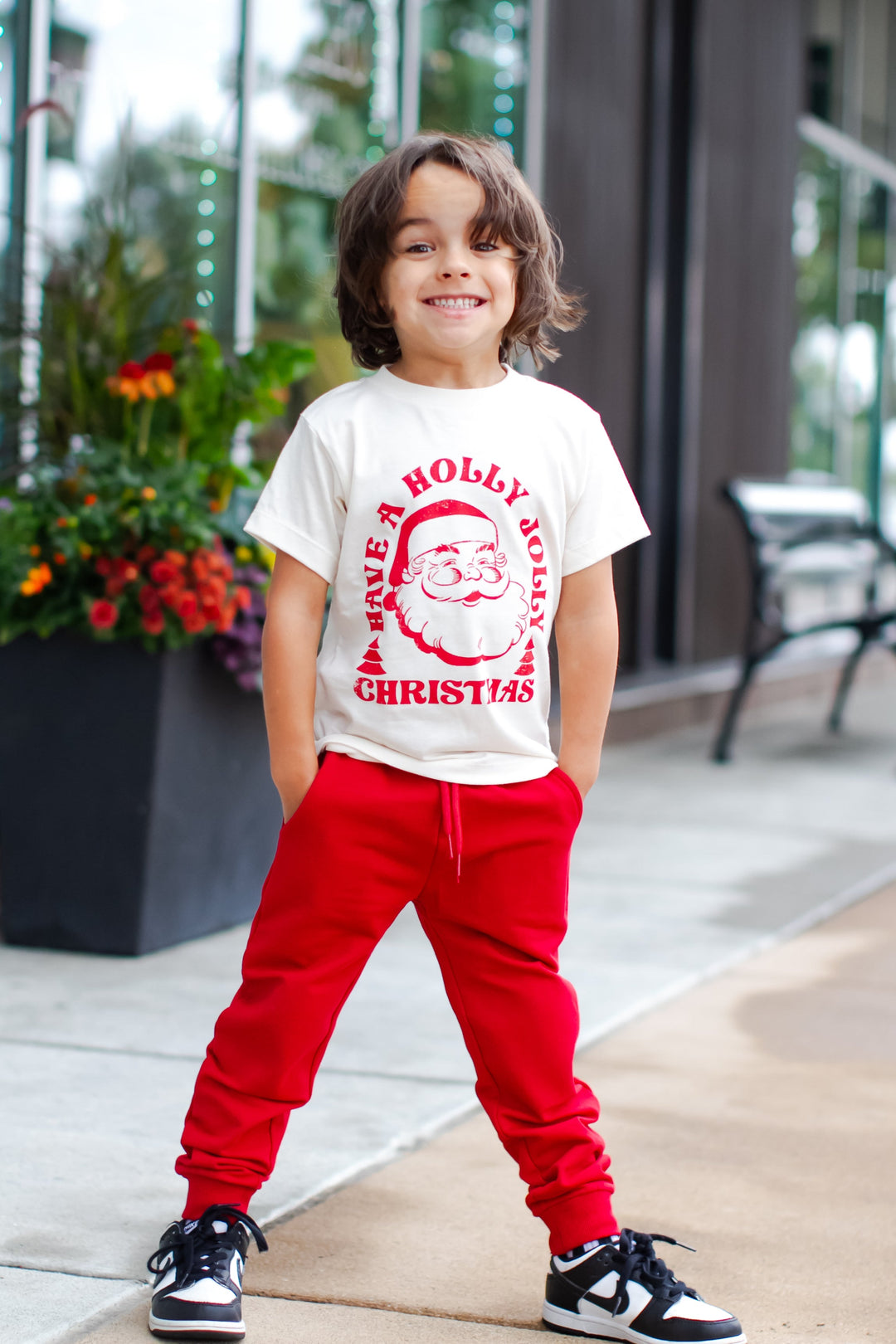 Boys Santa Christmas tshirt