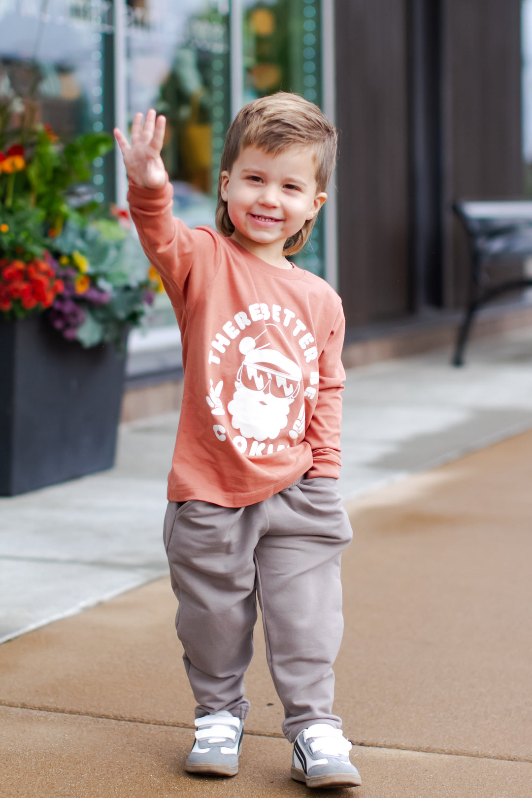 Boys Santa long sleeve shirt by Tiny Whales