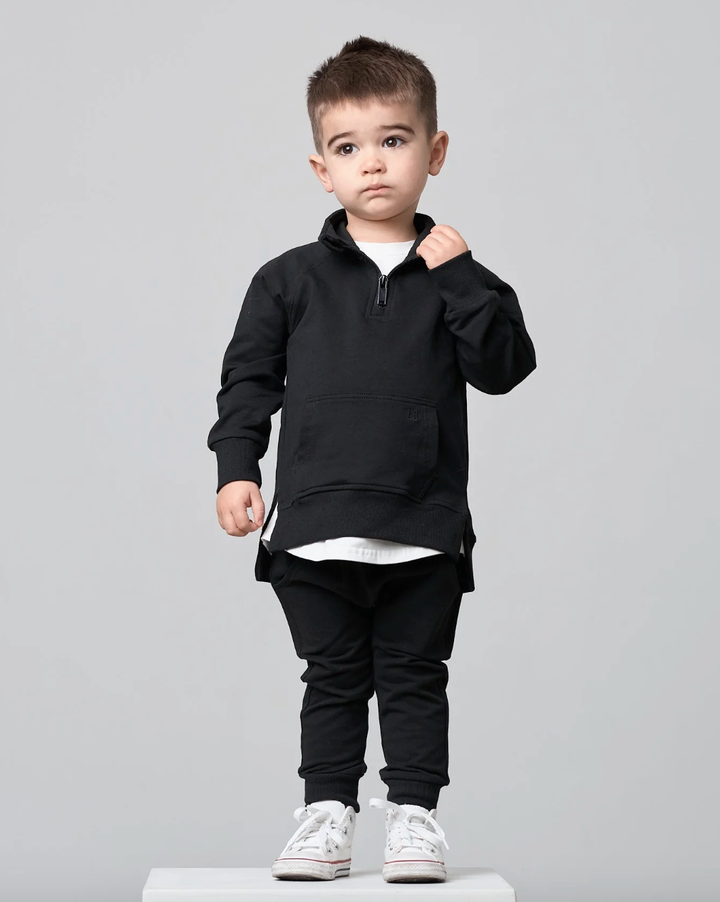 Boys black quarter zip sweatshirt