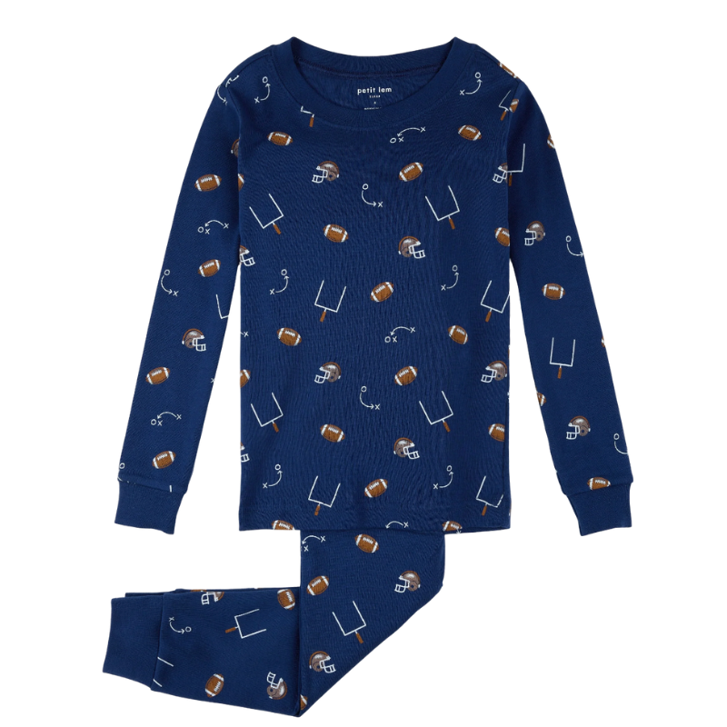 Boys blue football pajamas