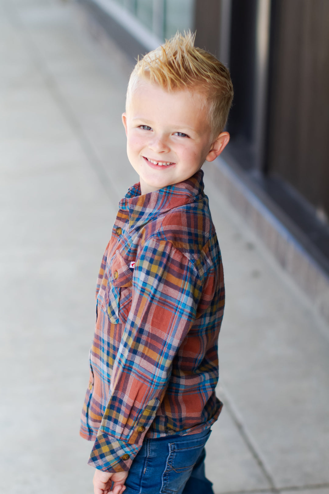 Boys fall flannel shirt