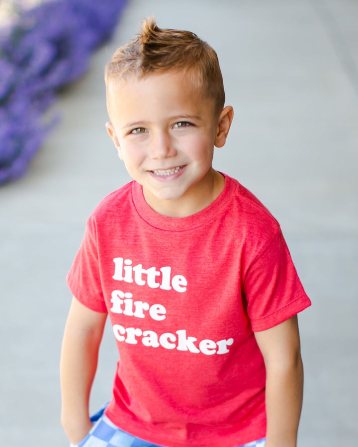 kids little fire cracker tshirt red