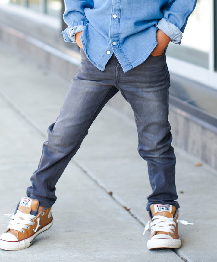 Boys soft grey denim jeans