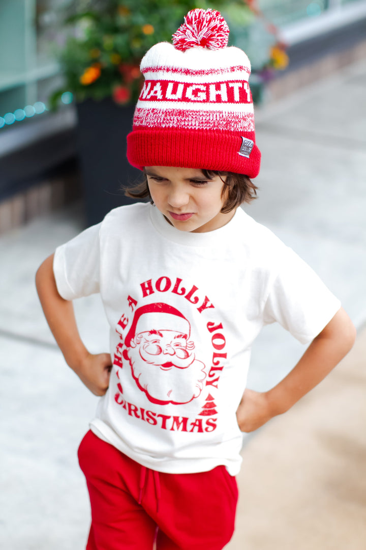 Christmas Kids Naughty or Nice reversible beanie