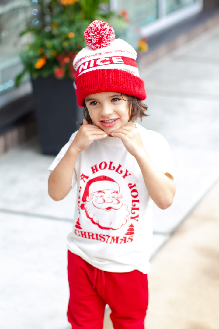 Christmas boys Naughty or Nice reversible beanie