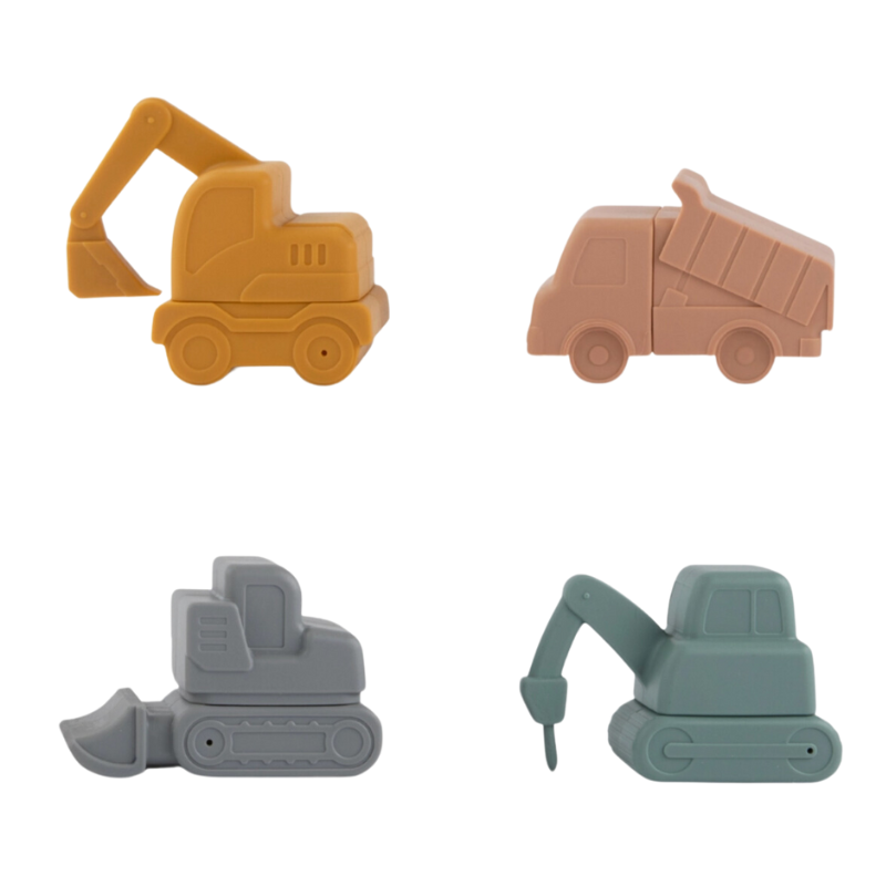 Construction mold free silicone bath toys