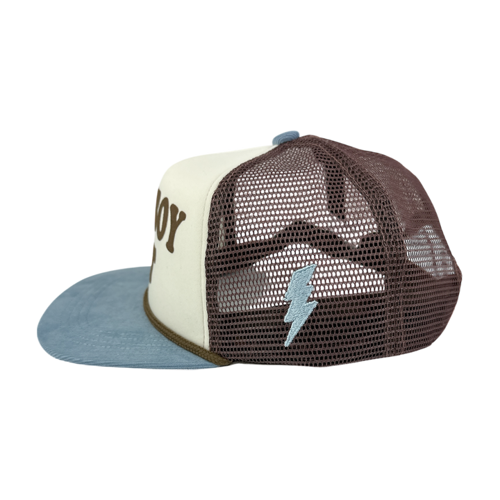 Tiny Whales - Cowboy Trucker Hat in Lake/Natural