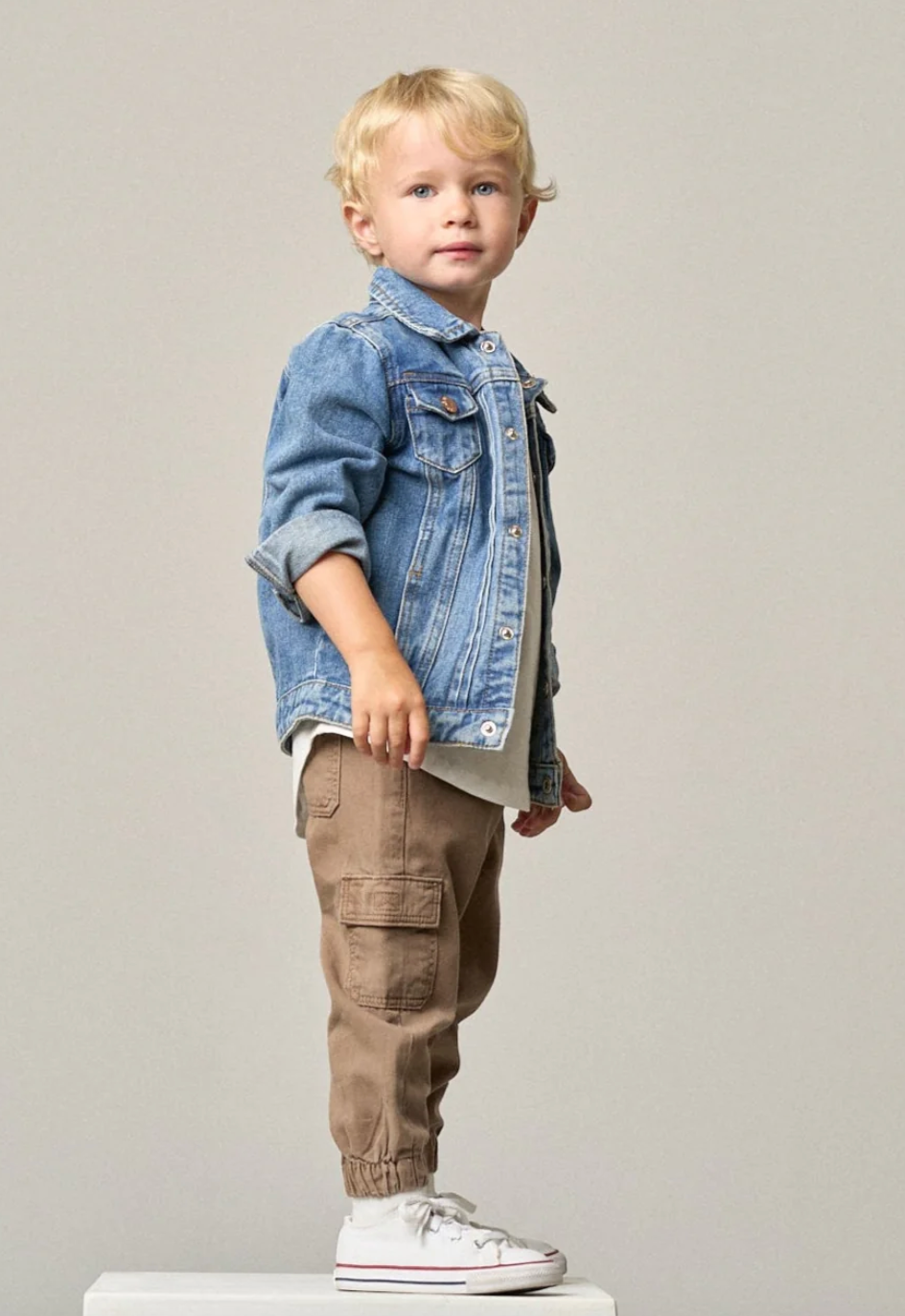 Cute boys khaki cargo joggers