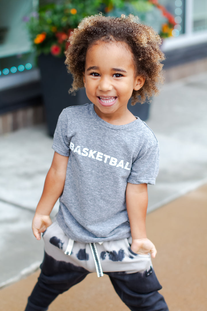 SILAS - Vintage Basketball Tee in Heather Grey