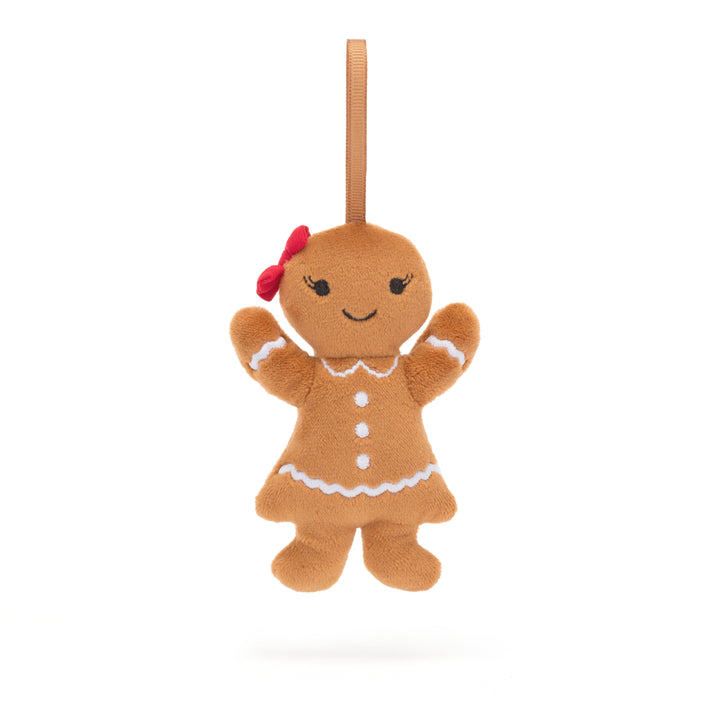 Jellycat - Festive Folly Gingerbread Ruby Ornament- 4"