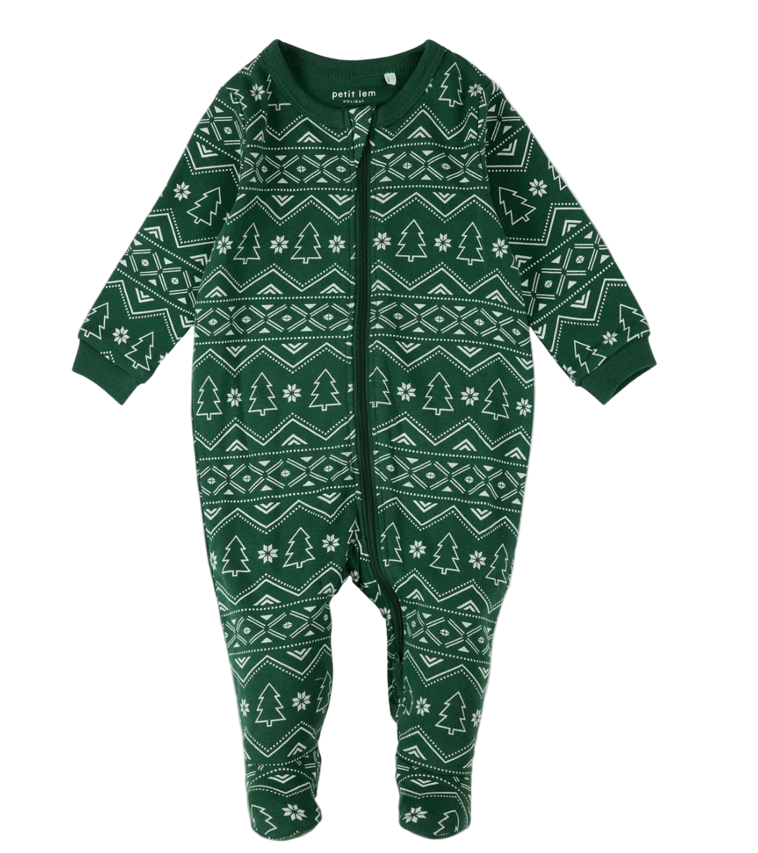 Fair Isle Trees print evergreen