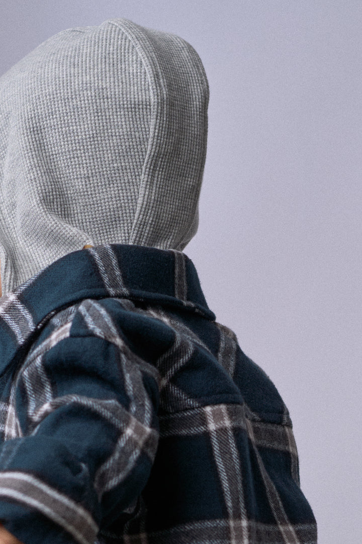 Little Bipsy - Plaid Hooded Flannel in Night Fall