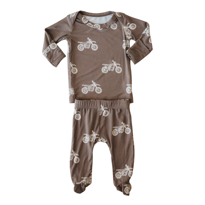 Forever French Baby Dirt Bikes two piece infant set