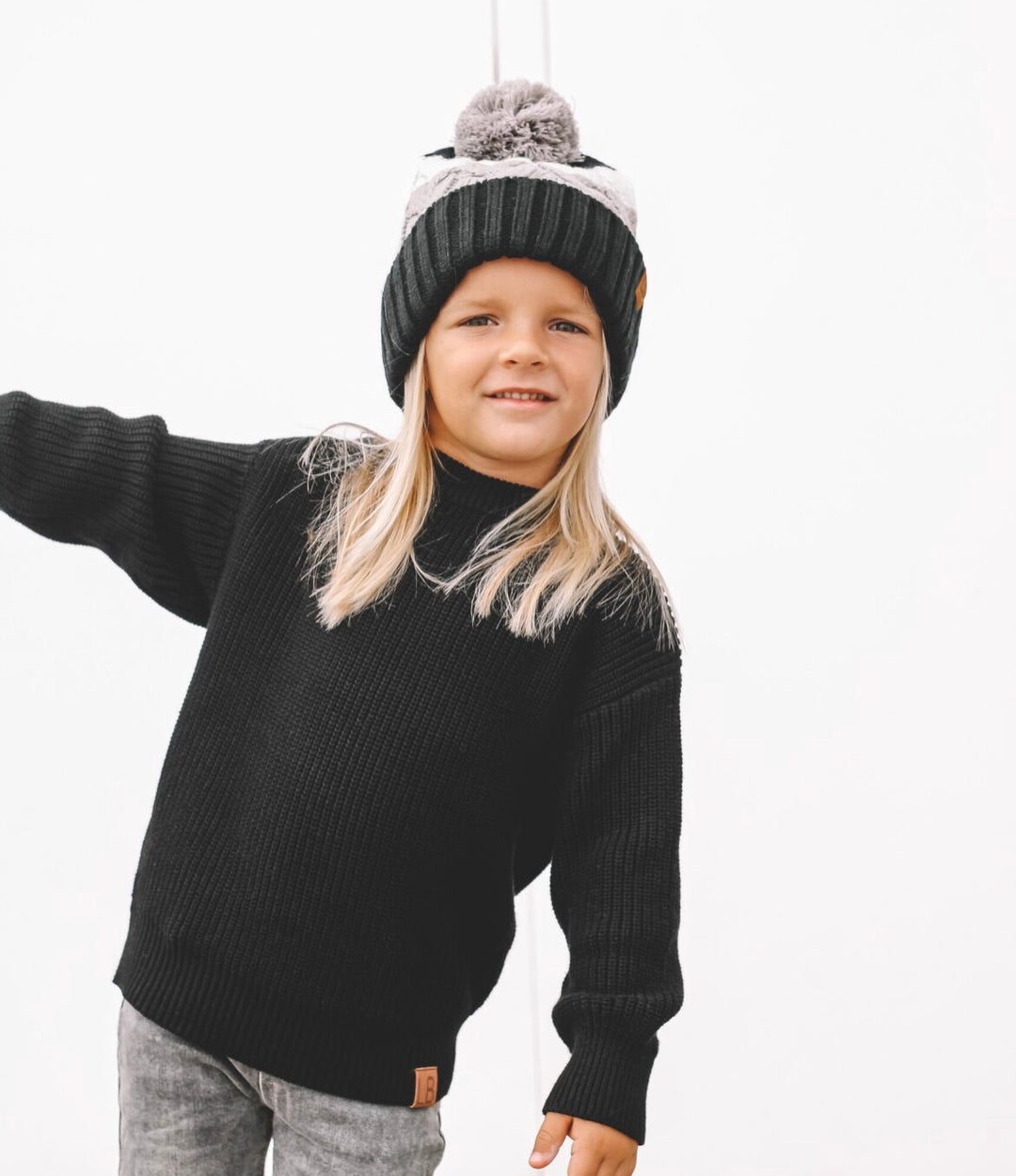 Little Bipsy - Chunky Knit Sweater in Black