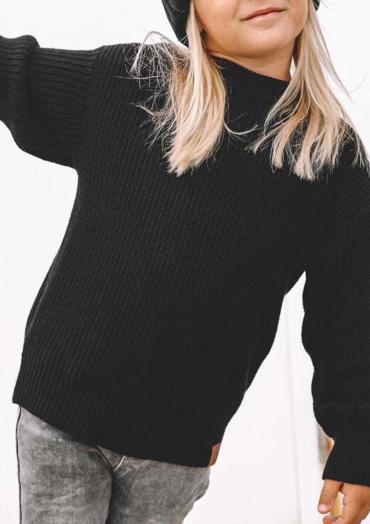 Little Bipsy - Chunky Knit Sweater in Black