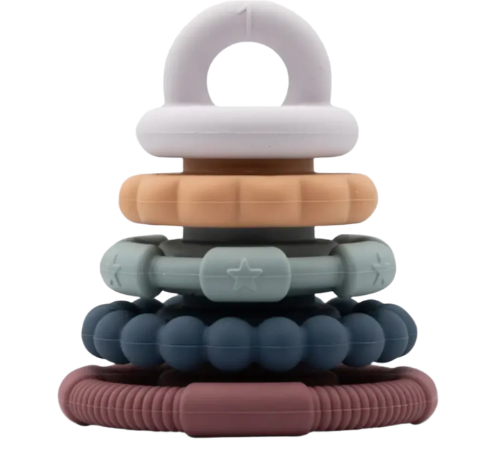 Glo Pals rainbow teether earth tones