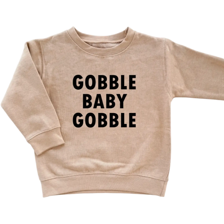 Gobble Baby Gobble kids Thanksgiving sweatshirt