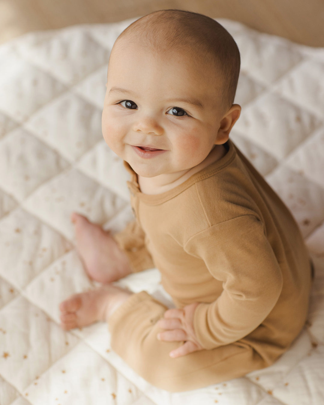 Golden baby jumpsuit Quincy Mae