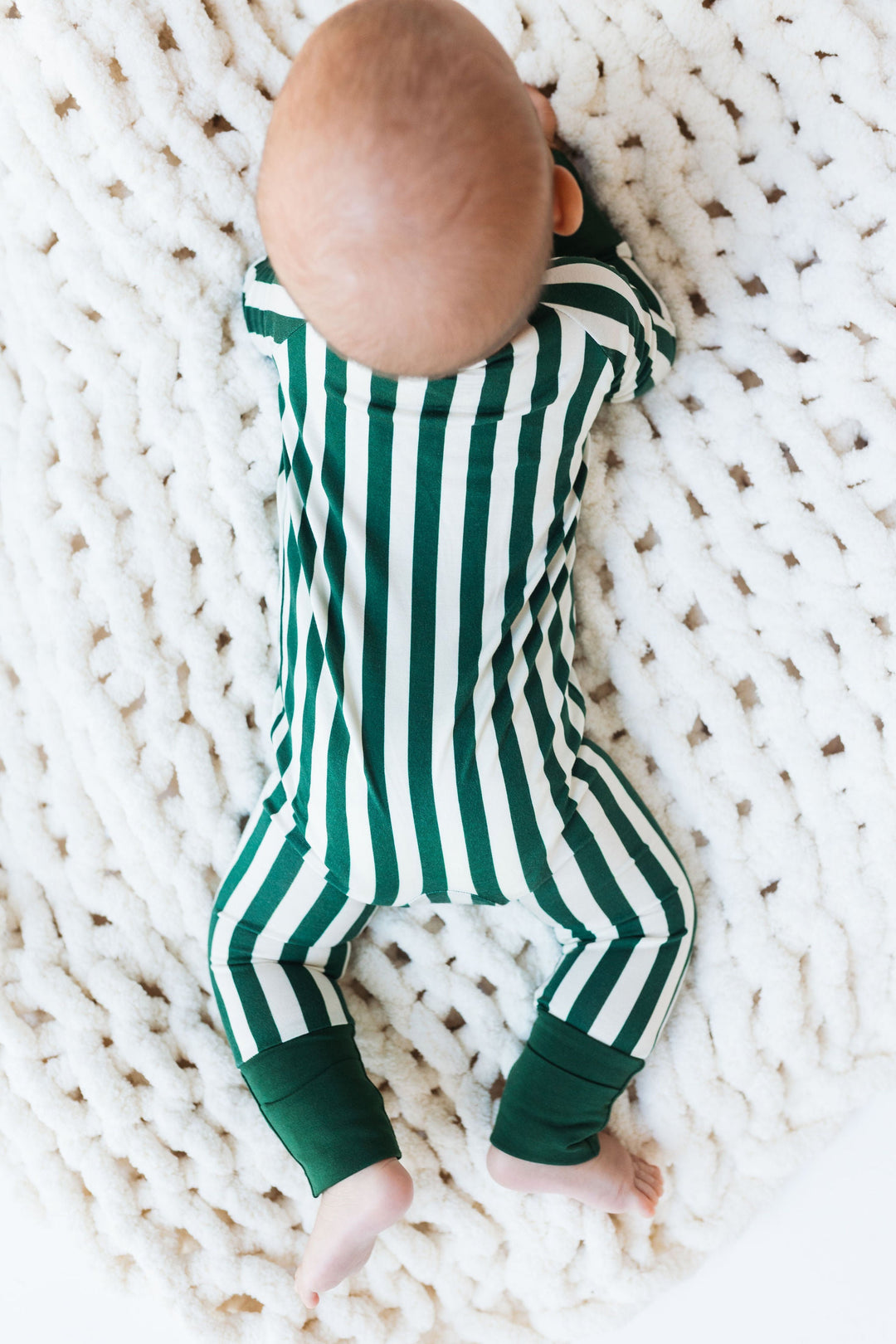 Green striped baby Christmas sleeper