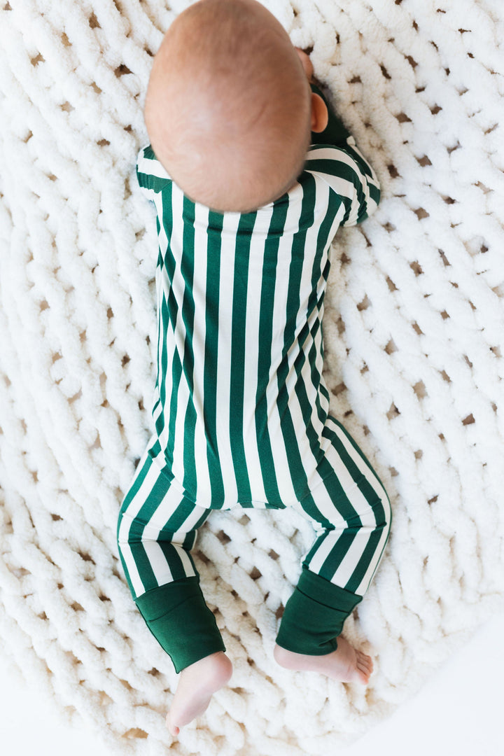 Green striped baby Christmas sleeper
