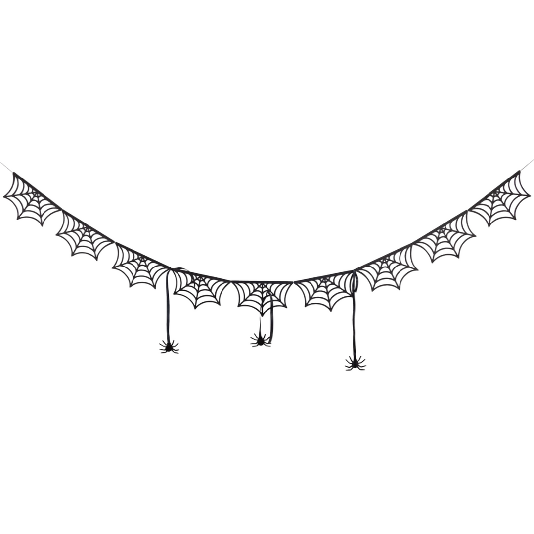 Halloween spider web banner