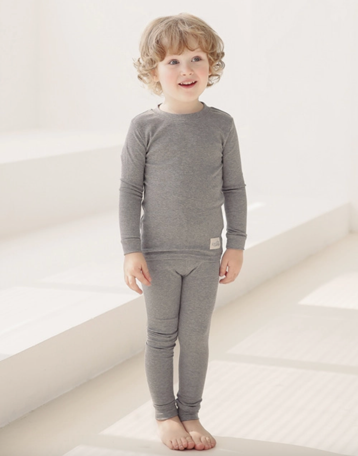 Heathered grey modal Vaenait kids pajamas